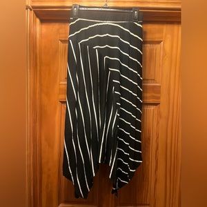 Striped handkerchief midi skirt